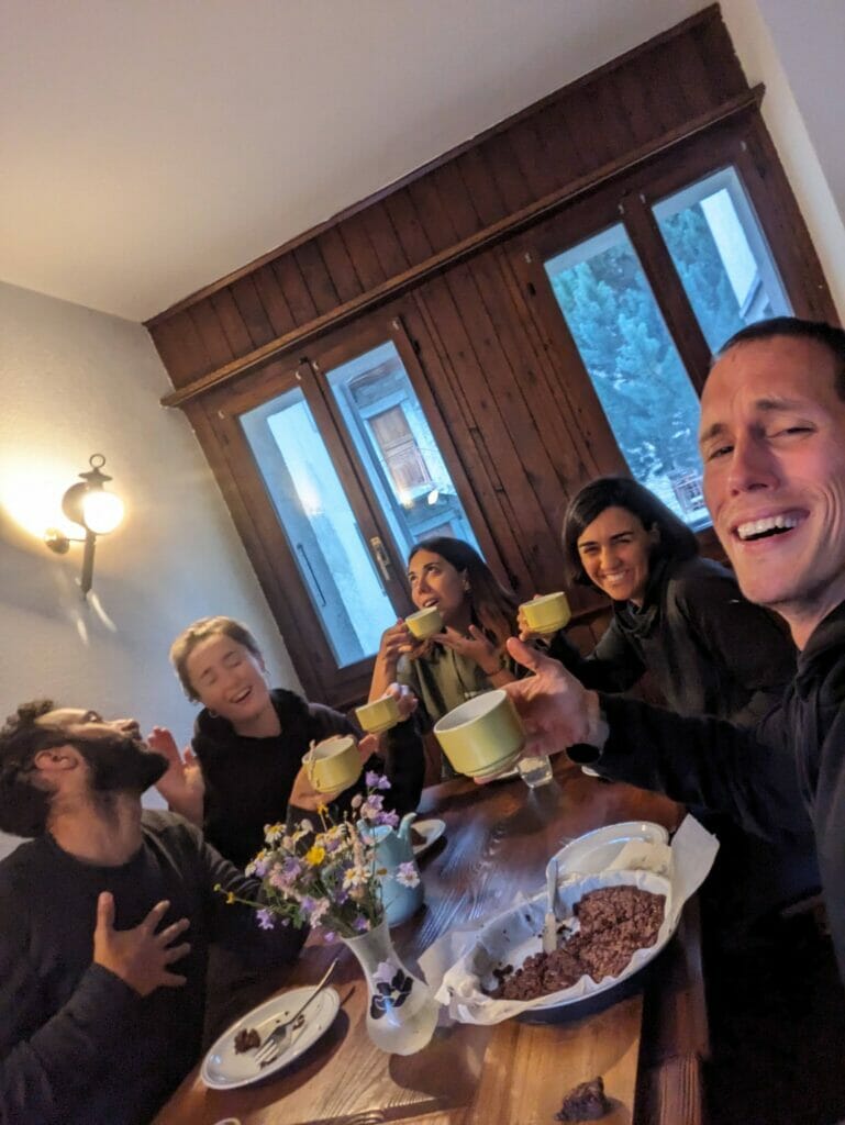 family dinner selfie