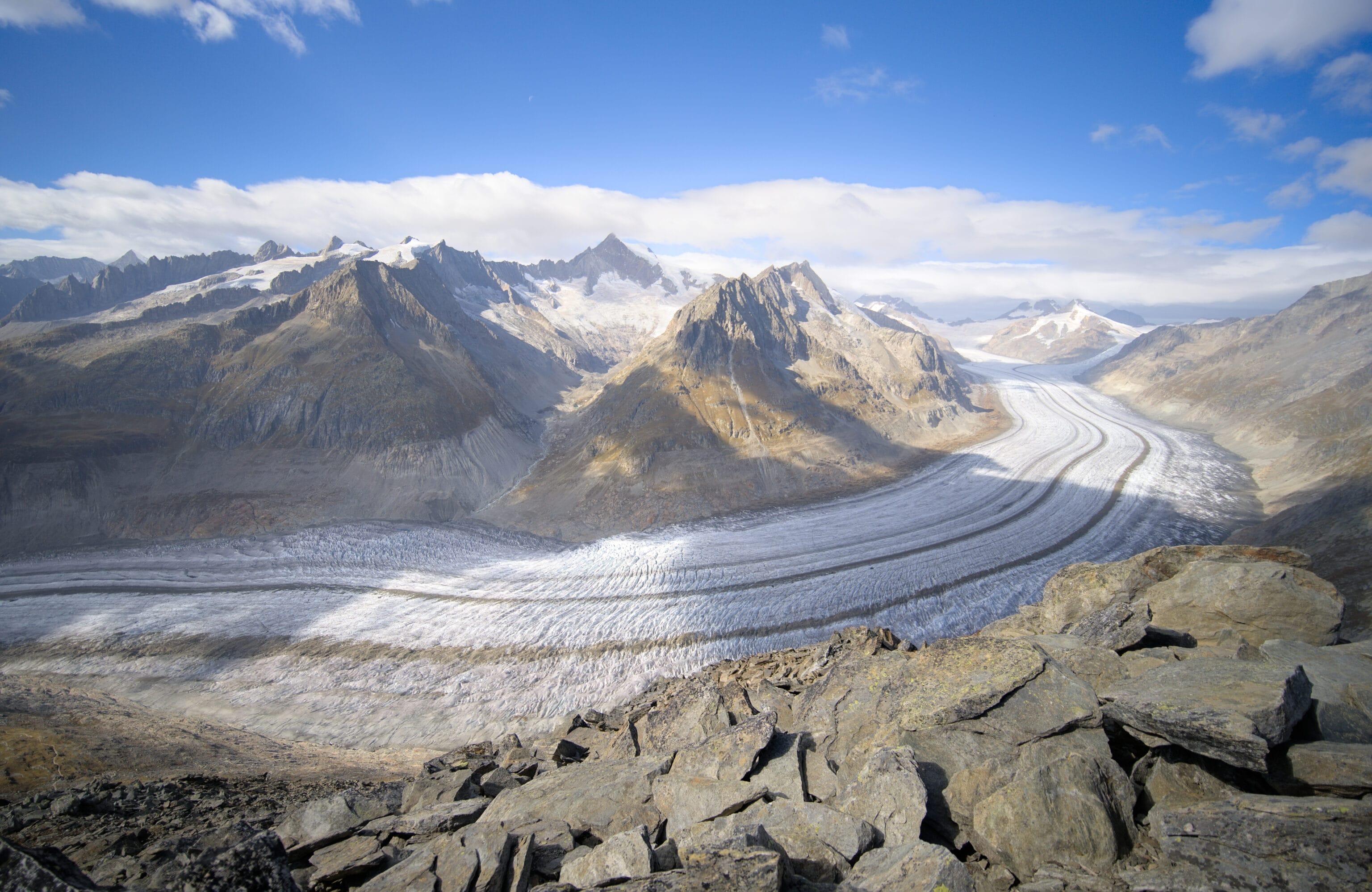 the aletsch glacier seen from the Eggishorn