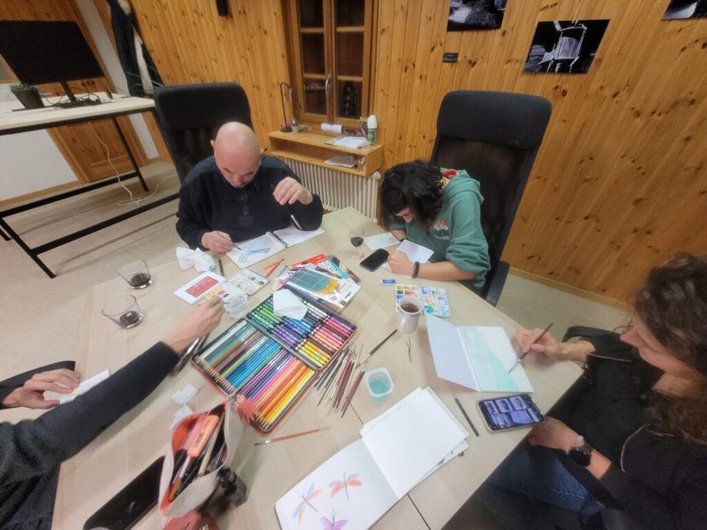 watercolor workshop in trava coworking space