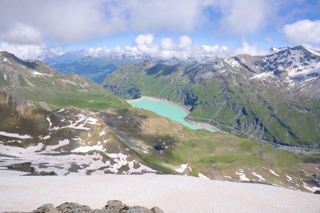 the Moiry lake in the other valley