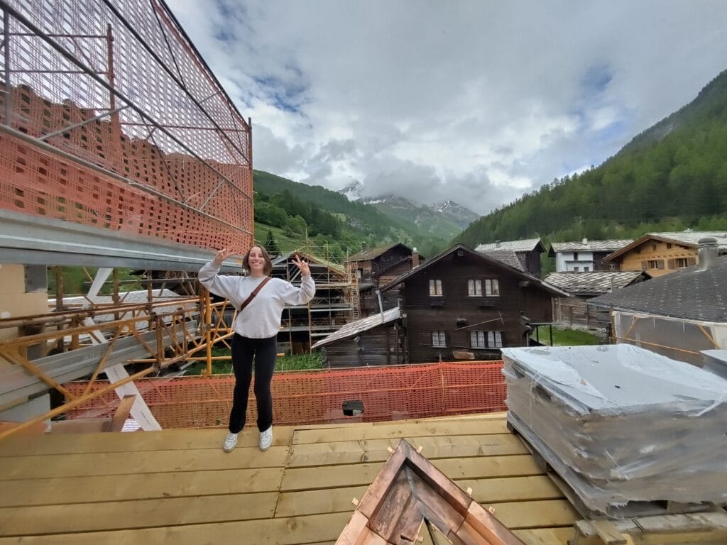 Giulia on the roof