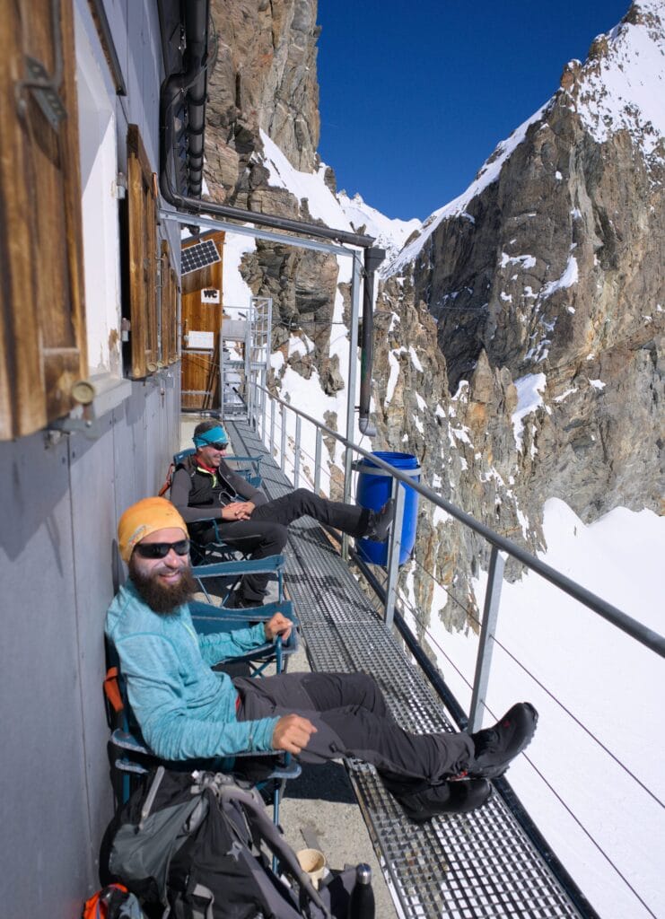 The bertol hut terrace